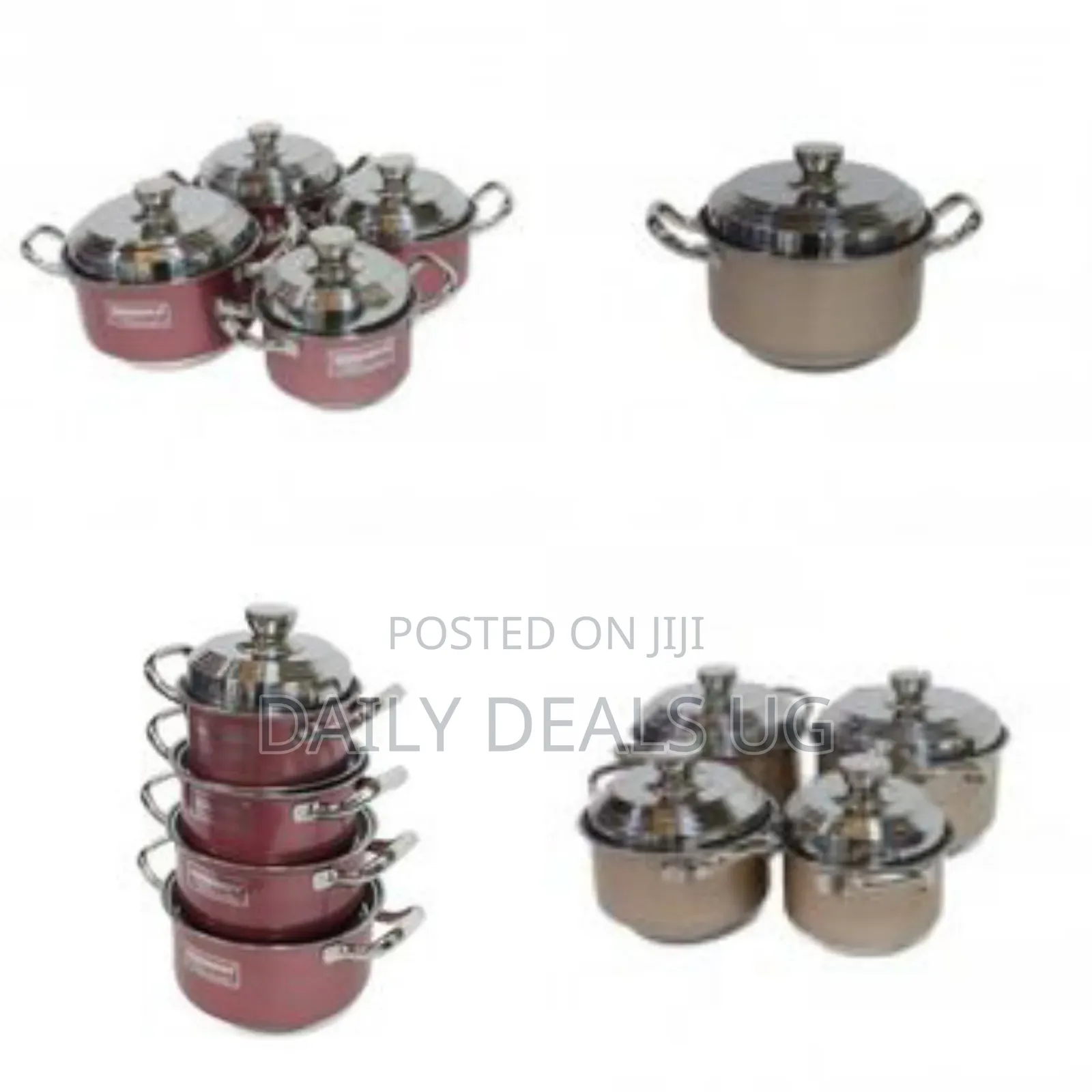 Stainless Steel 8pcs Cookware Saucepan Set- Cream