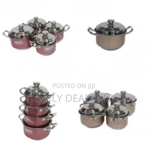 Stainless Steel 8pcs Cookware Saucepan Set- Cream