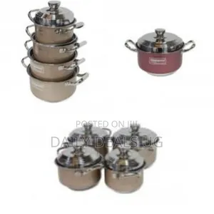 Stainless Steel 8pcs Cookware Saucepan Set- Cream
