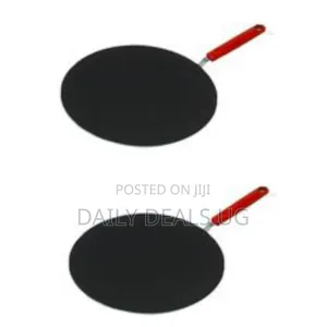 34cm Flat Non-Stick Pancake, Roti Bread, Egg,Chapati Frying Pan -Black