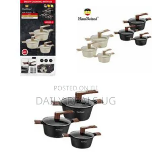 6pcs of Die Casting Granite Non-Stick Saucepans Aluminum Cooking Pots