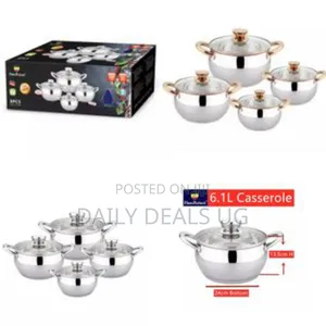 4 Pc 16,18, 20,24cm Stainless Steel Saucepans Cooking Pots- Silver