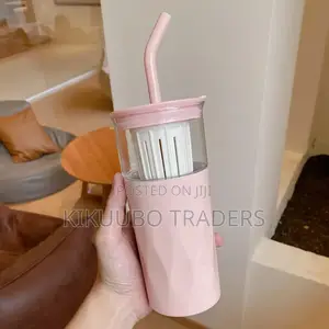 Glass Tumbler With Straw and Lid - 2-in-1 Iced Coffee Cups With Lids