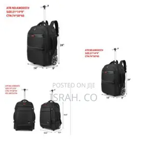 Rolling Backpack for Men With Wheels, 17 Inch