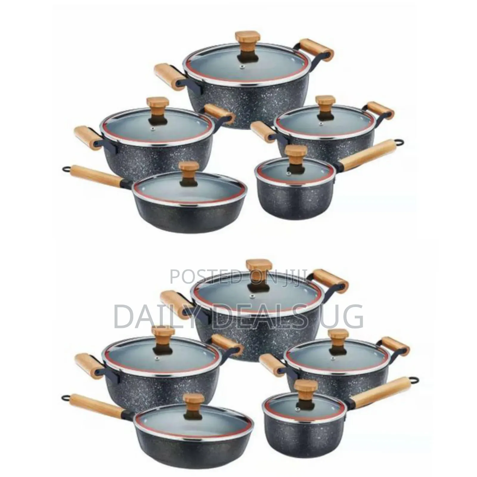 10 Pc Non Stick Cookware Set With Wok Pan Cast Aluminum Cooking Pot