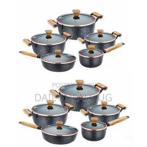 10 Pc Non Stick Cookware Set With Wok Pan Cast Aluminum Cooking Pot