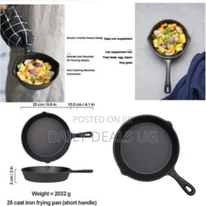 24cm Cooking Pot, Flat Round Induction-Safe Non Stick Cast Iron