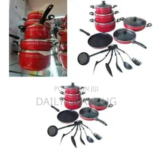 17 Pieces Non Stick Saucepans Cookware Pots With Cutlery