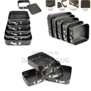 5pc Non Stick Spring Form Cake Mould Pan Baking Bake Square Tray Tins