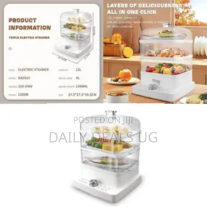 DSP 1300ml 3 Tier Electric Vegetable Food Steamer Cooking Pot- White