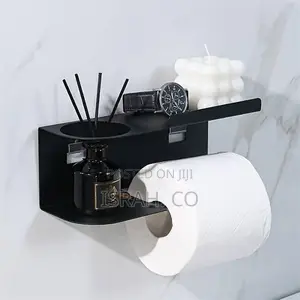 Wall Mounted Toilet Paper Holder With Shelf