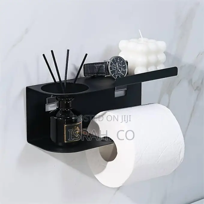 Wall Mounted Toilet Paper Holder With Shelf