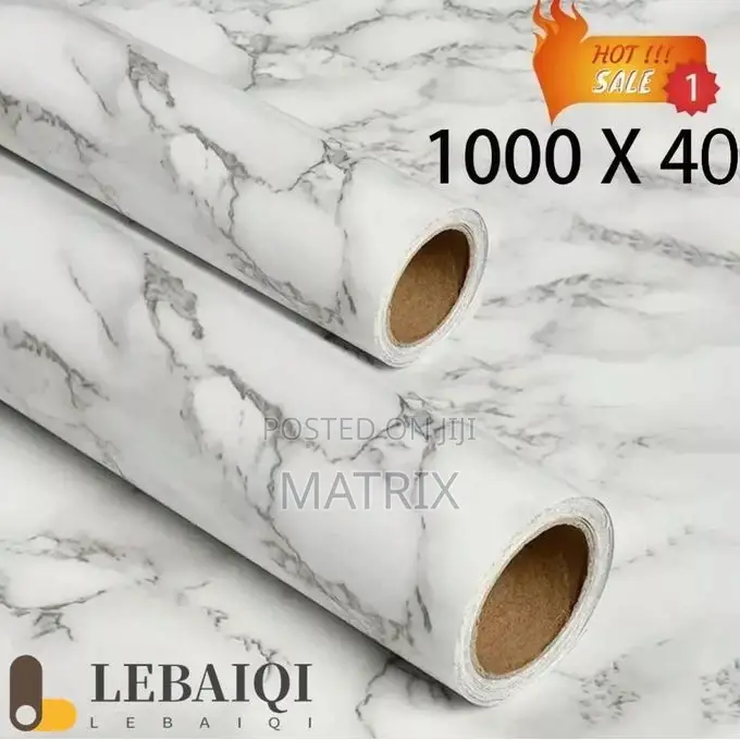 3d Laminated Vinyl Marble Wallpaper - 10m X 45cm