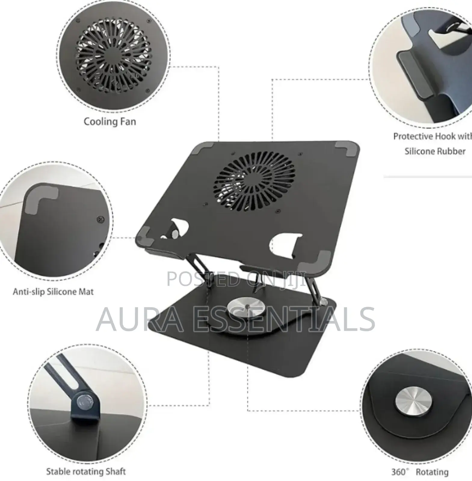 Unique 360° Rotating Laptop Stand With Fan