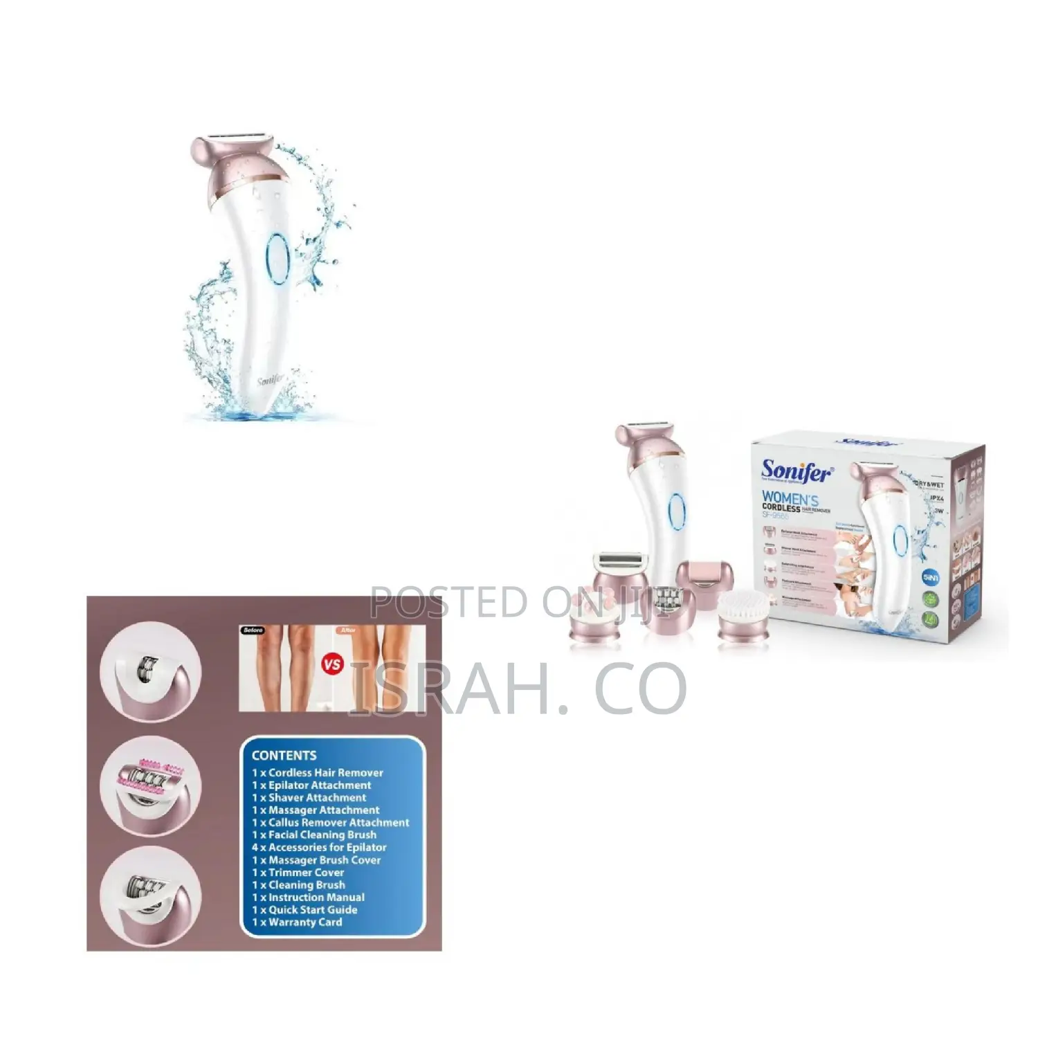 Sonifer Rechargeable Epilator 5 in 1 Home Cordless Shaver Set