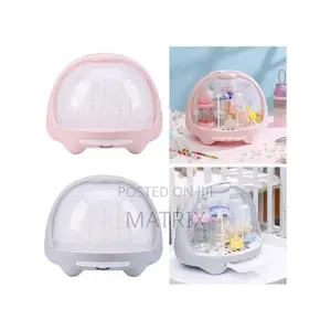 Portable Baby Bottle Drying Rack And Storage Case With A Dome Lid