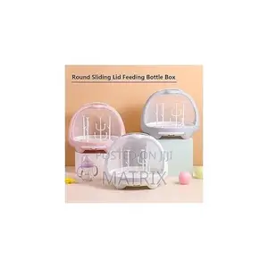 Portable Baby Bottle Drying Rack And Storage Case With A Dome Lid