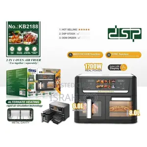 DSP Kb2188 Dual Zone Air Fryer Oven14l With Visual Window