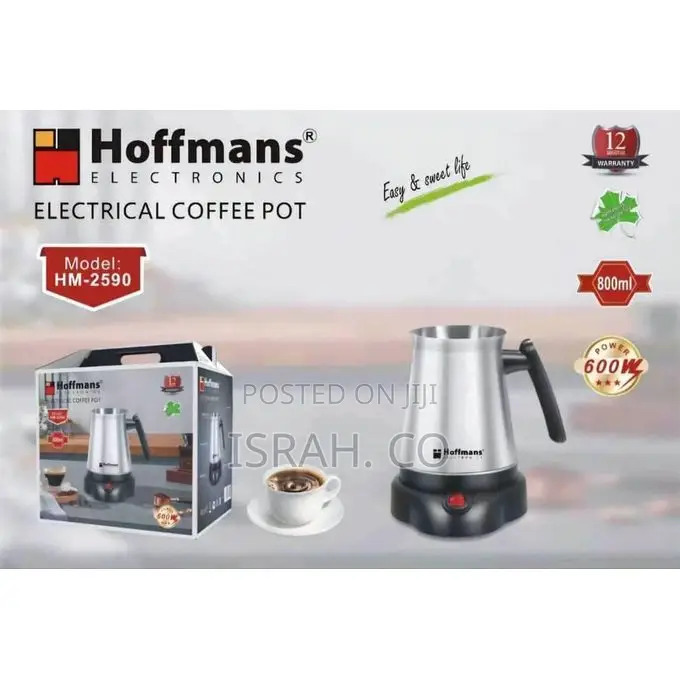 Hoffmans 800ml Grand Electronic Coffee Pot Stainless Steel