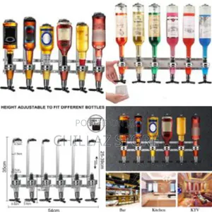 Wall Mounted 6 Bottles Liquor Dispenser.