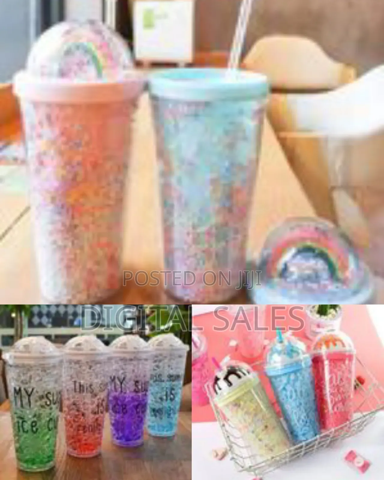 2-Layer Ice Cream Smoothie Juice Bottle Cup Kettle