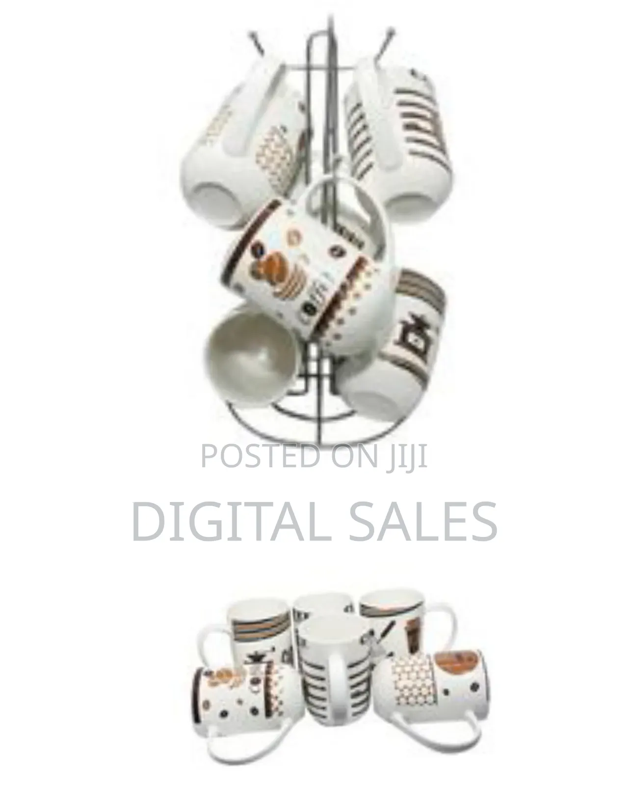 6 Pieces Set of Multi Design Coffee Tea Cups/Mugs