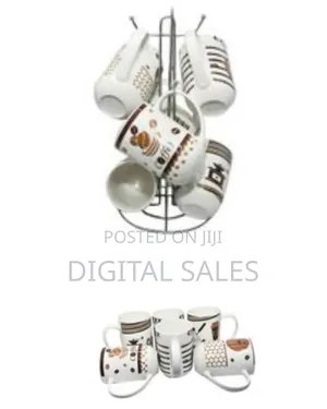 6 Pieces Set of Multi Design Coffee Tea Cups/Mugs