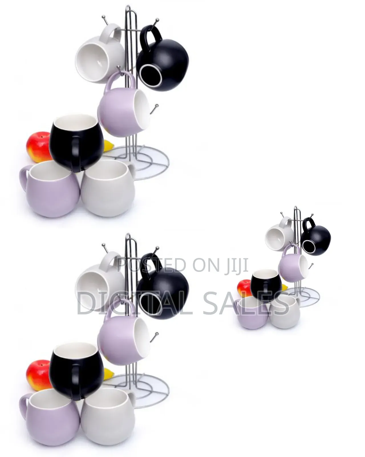 6 Pieces of Pot Shaped Tea Cups Coffee Mugs -Multicolor
