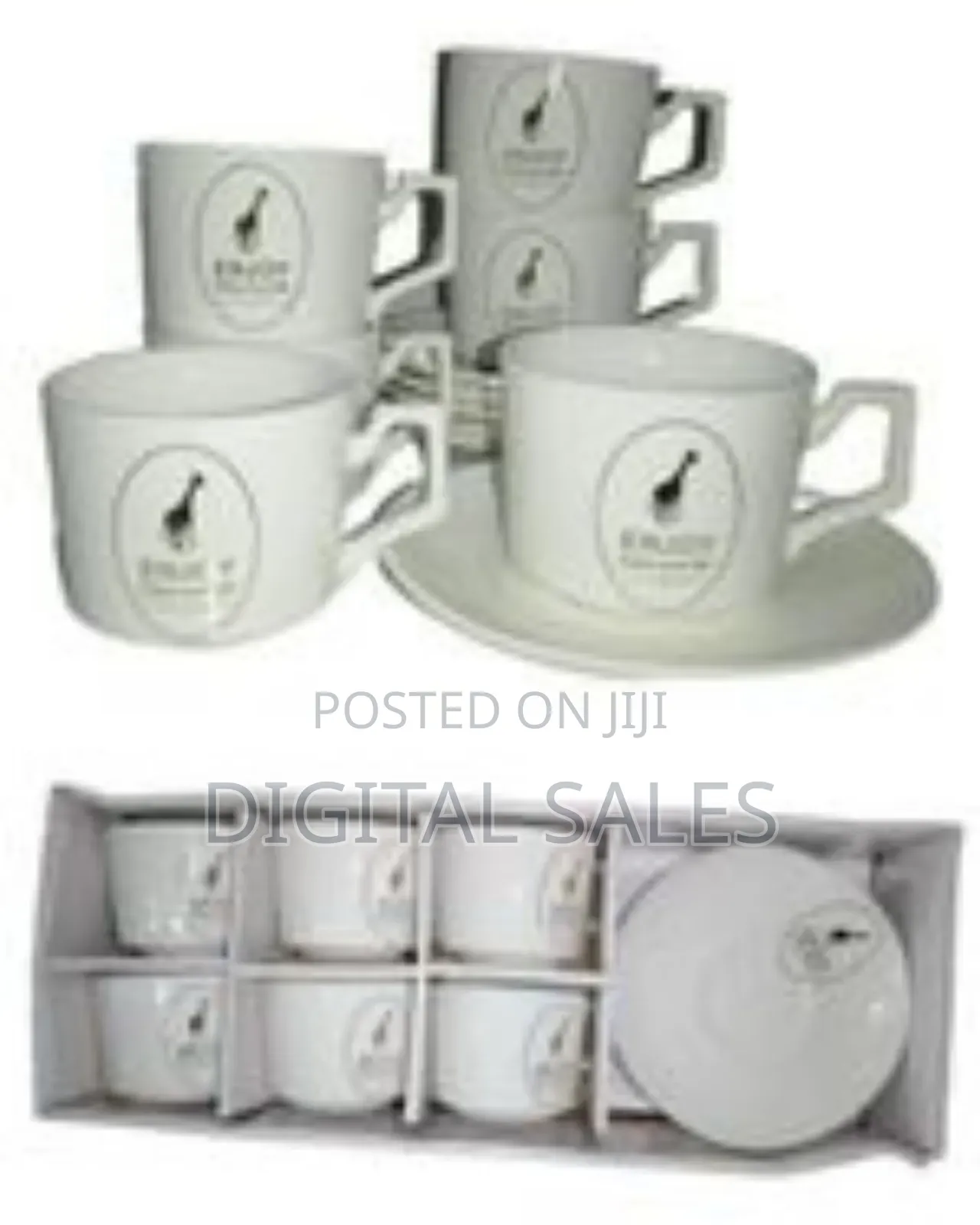 Restaurants and Office 6 Piece Tea Coffee Cups and 6 Saucers -White