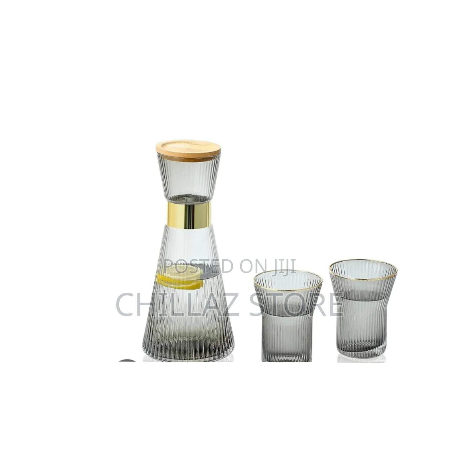 Gold Rimmed Bedside Water Jug.