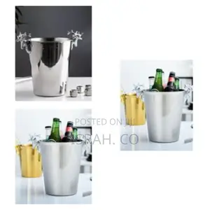 5l Champagne Wine Ice Bucket Stainless Steel With Handle