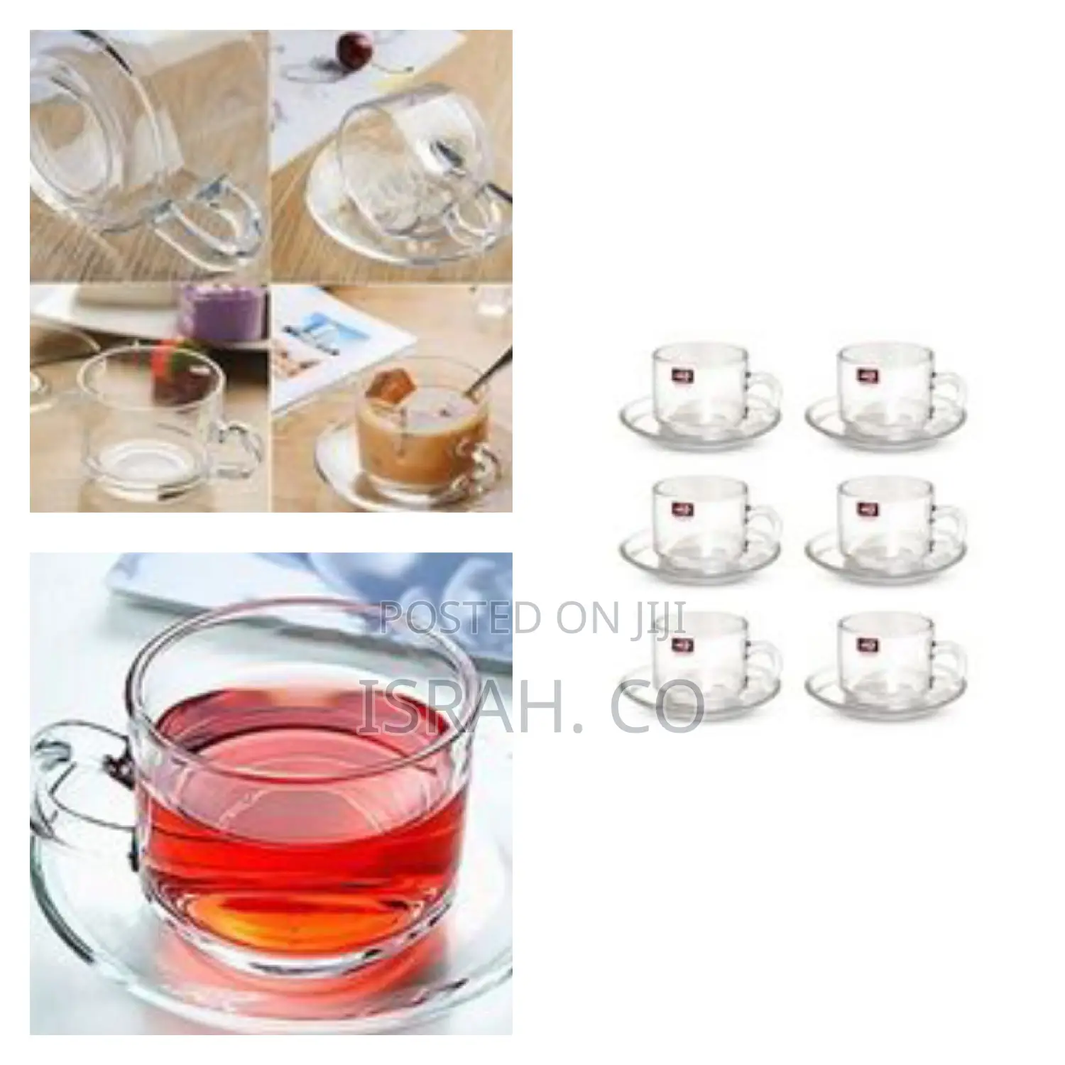 Luminarc 6 Pieces of Cups and 6 Saucers -Colourless