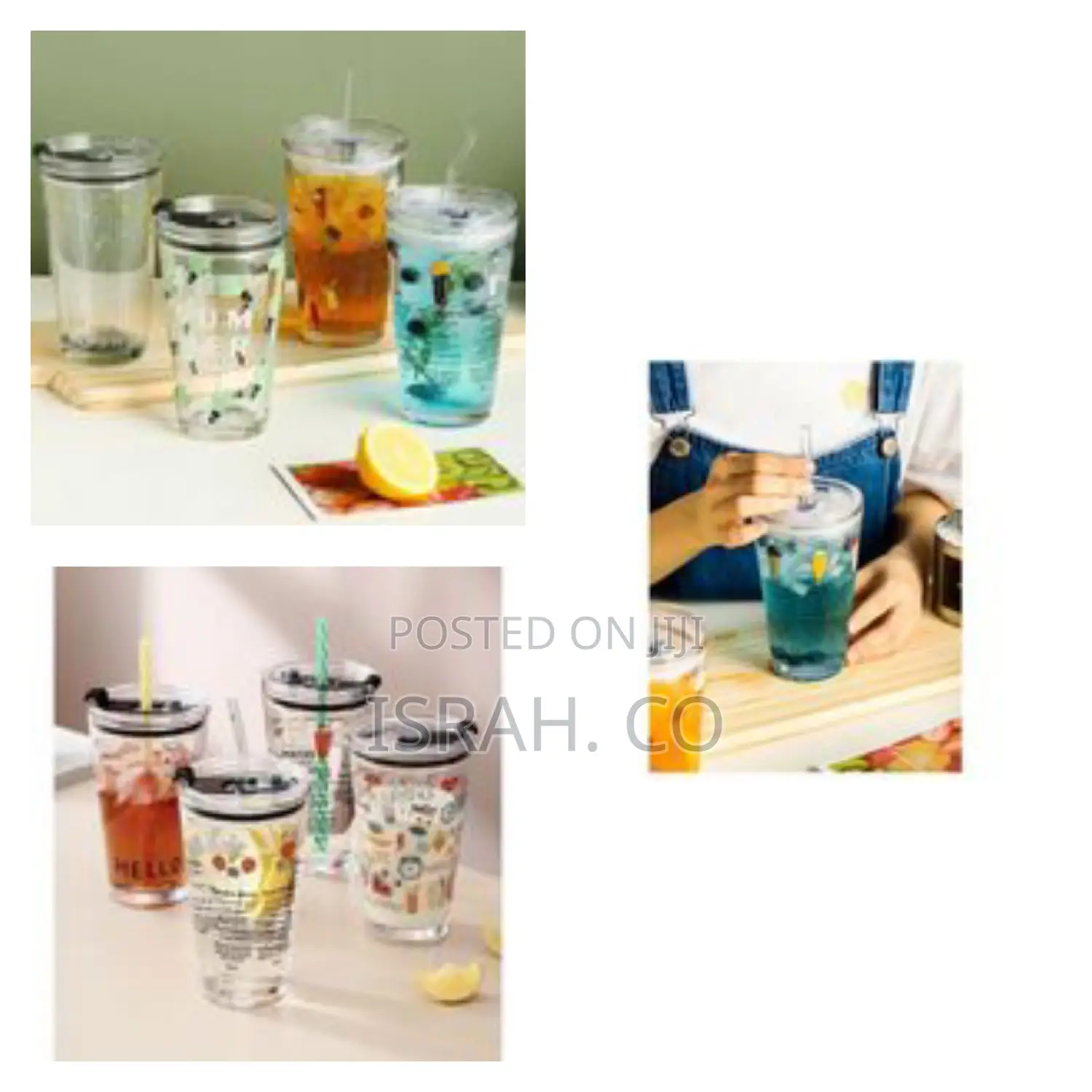 450ml Reusable Smoothie Cup, Glass Shake Tumbler