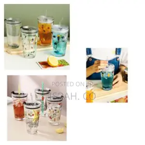 450ml Reusable Smoothie Cup, Glass Shake Tumbler