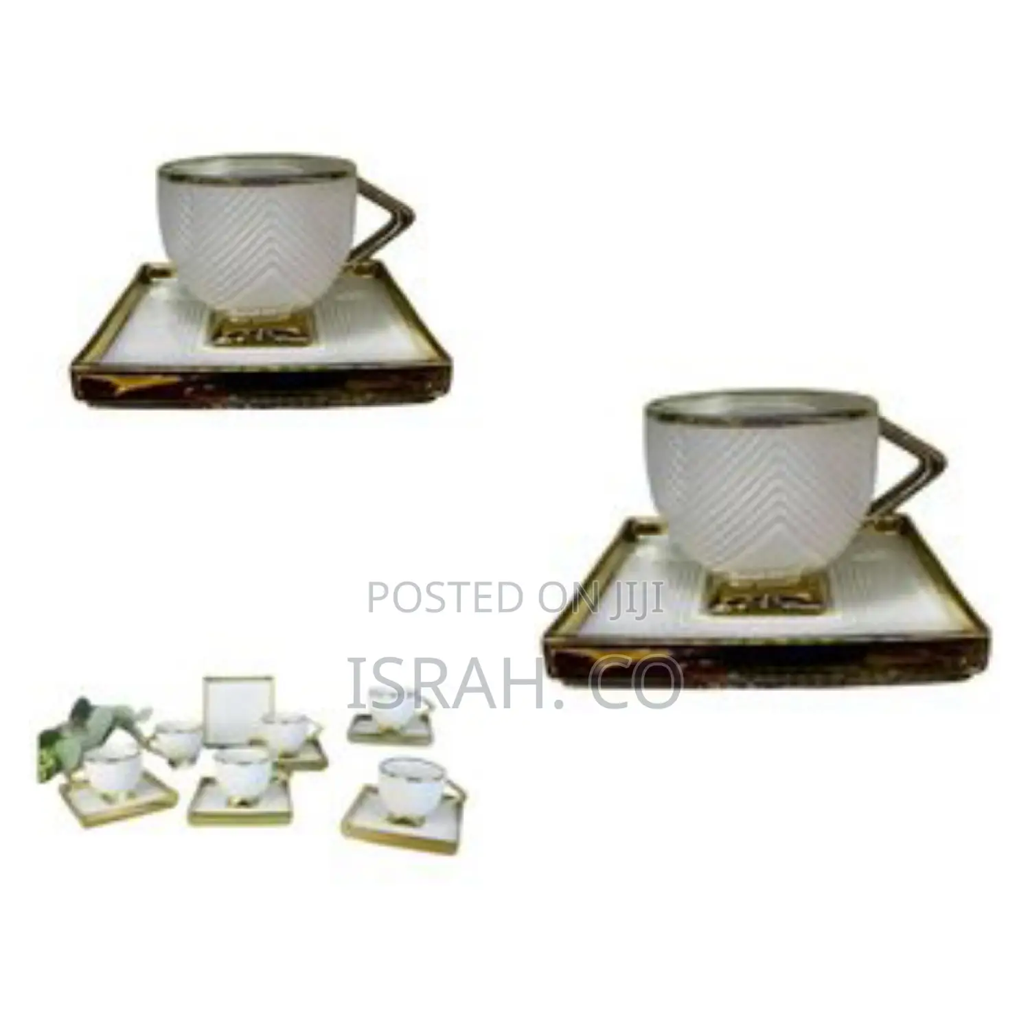 12 Piece Coffee Cup and Saucer Set, Mocha Cups,