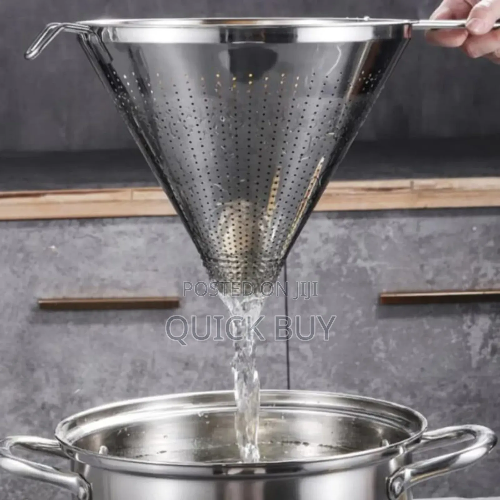 Stainless Steel Funnel With a Built-in Strainer