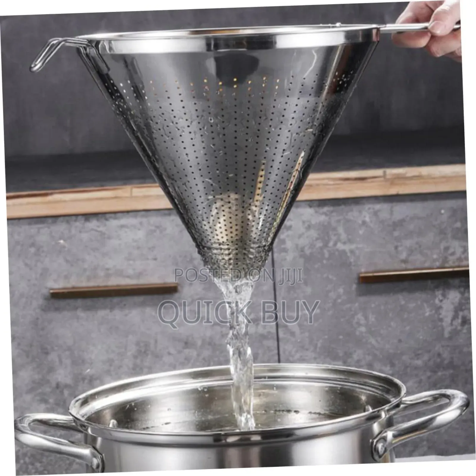 Stainless Steel Funnel With a Built-in Strainer