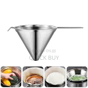 Stainless Steel Funnel With a Built-in Strainer