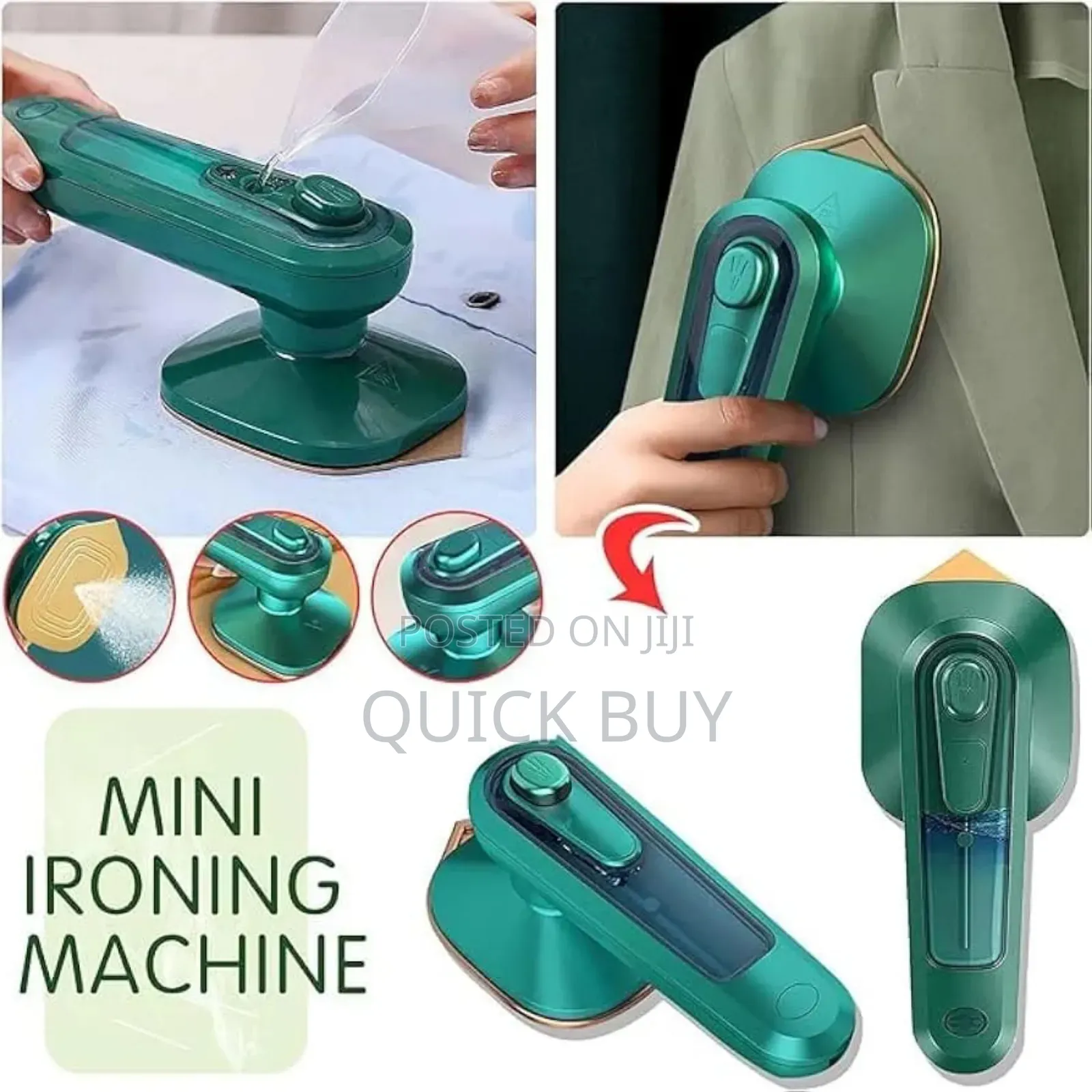 2 in 1 Wet Dry Ironing Machine, Titanium Plate, Dark Green