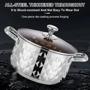 Stainless Steel Diamond Pattern Cookware Set With Lids