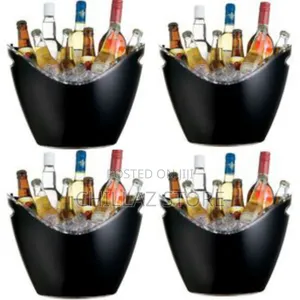 Black Acrylic 8 Bottle Beer Champagne Ice Bucket.