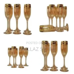 Gold Lead Champagne Wine Glasses.