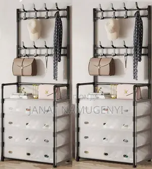 Shoerack With Cover and Cap Bag Hanging Space