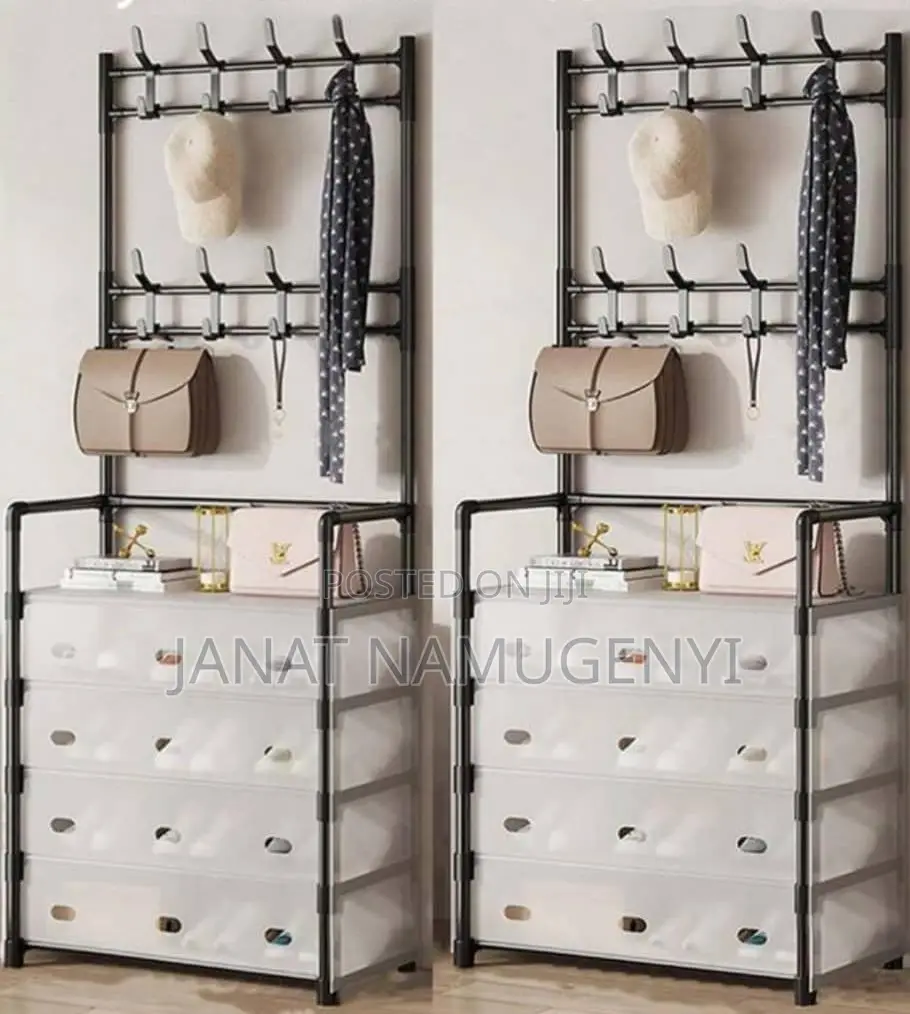 Shoerack With Cover and Cap Bag Hanging Space