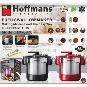 Hoffmans 6l Automatic Ugali Maker / Fufu Maker 1000w - Silver/ Black