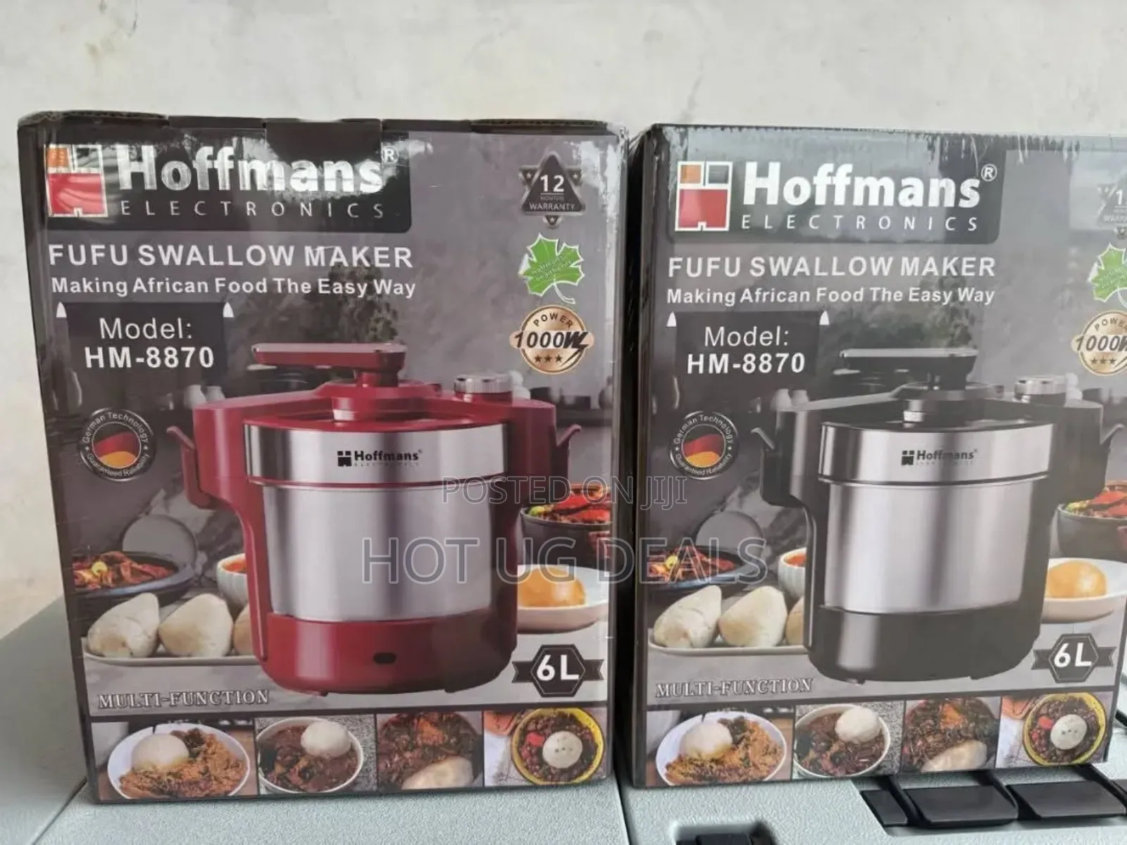 Hoffmans 6l Automatic Ugali Maker / Fufu Maker 1000w - Silver/ Black