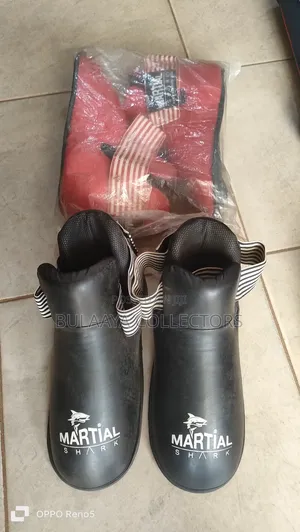 Uk Used Pair of Martial Shark Boxing Boots, Taekwondo and Kickboxing.