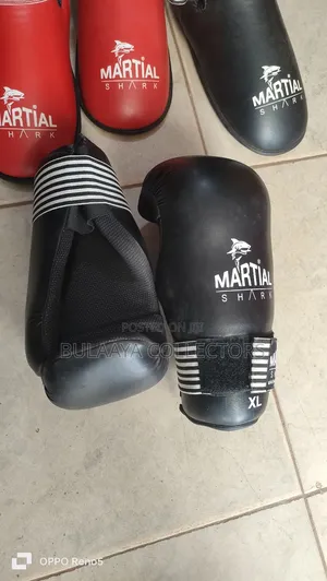 Uk Used Shark Martial Arts Training Gloves for Kick Boxing, Muay Thai.