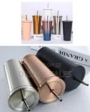 Stainless Steel 500ml Coffee Mug With Lid Tea Cup Thermos Beer Travel