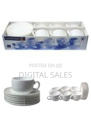 Luminarc 6 Pieces Luminarc Tea Coffee Cups and 6 Saucers